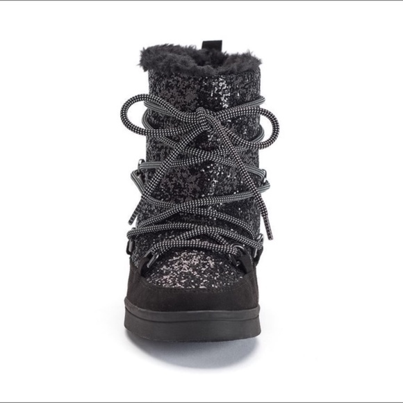 Juicy Couture Ankle Boots Black Glitter 10 NWT - Picture 2 of 5